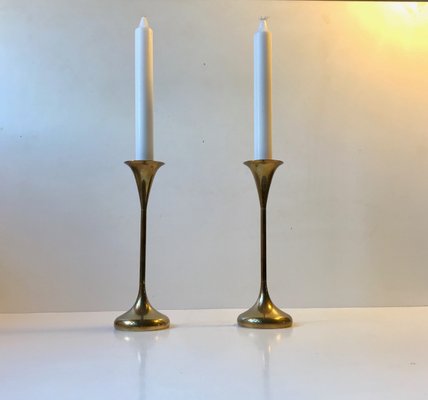 Mid-Century Danish Brass Candlesticks from Hyslop, 1960s, Set of 2-LCR-782551