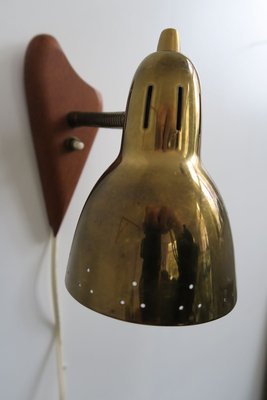 Mid-Century Danish Brass & Teak Sconce by Vilhelm Lauritzen for Fog & Mørup, 1950s-GJF-764504