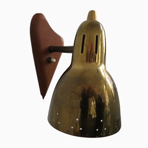 Mid-Century Danish Brass & Teak Sconce by Vilhelm Lauritzen for Fog & Mørup, 1950s-GJF-764504