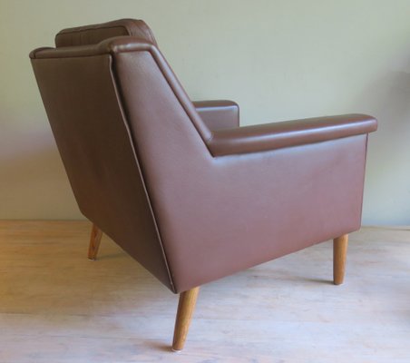 Mid-Century Danish Brown Leather Armhair, 1960s-ED-1819940