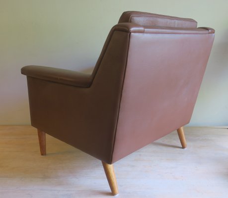 Mid-Century Danish Brown Leather Armhair, 1960s-ED-1819940