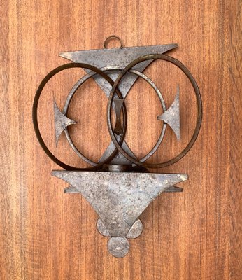 Mid-Century Danish Brutalist Metal Wall Sculpture and Candle Holder by Henrik Horst, 1960s-UAH-1262759