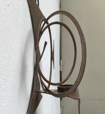 Mid-Century Danish Brutalist Metal Wall Sculpture and Candle Holder by Henrik Horst, 1960s-UAH-1262759