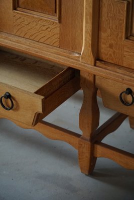 Mid-Century Danish Brutalist Sideboard in Solid Oak, 1950s-MXF-1284244