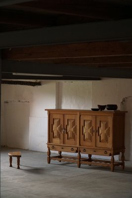 Mid-Century Danish Brutalist Sideboard in Solid Oak, 1950s-MXF-1284244