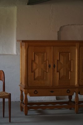 Mid-Century Danish Brutalist Sideboard in Solid Oak, 1950s-MXF-1284244