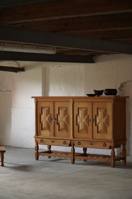 Mid-Century Danish Brutalist Sideboard in Solid Oak, 1950s-MXF-1284244