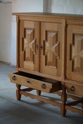 Mid-Century Danish Brutalist Sideboard in Solid Oak, 1950s-MXF-1284244