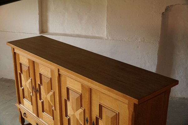 Mid-Century Danish Brutalist Sideboard in Solid Oak, 1950s-MXF-1284244