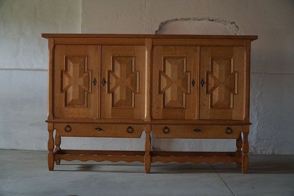 Mid-Century Danish Brutalist Sideboard in Solid Oak, 1950s-MXF-1284244