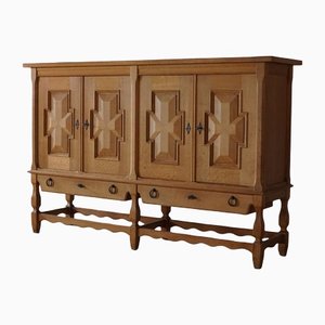 Mid-Century Danish Brutalist Sideboard in Solid Oak, 1950s-MXF-1284244