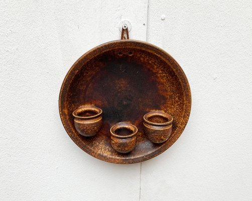 Mid-Century Danish Brutalist Studio Pottery Wall Candleholder , 1960s-UAH-1332158