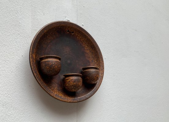 Mid-Century Danish Brutalist Studio Pottery Wall Candleholder , 1960s-UAH-1332158