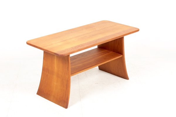 Mid-Century Danish Cabinetmaker Low Table in Solid Oak, 1950s-FK-1140979