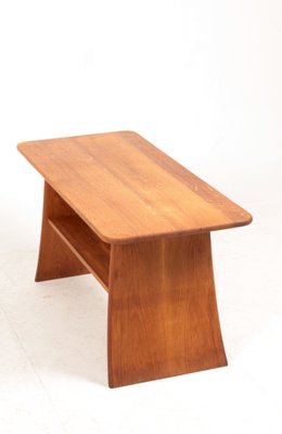 Mid-Century Danish Cabinetmaker Low Table in Solid Oak, 1950s-FK-1140979