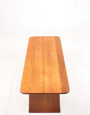 Mid-Century Danish Cabinetmaker Low Table in Solid Oak, 1950s-FK-1140979