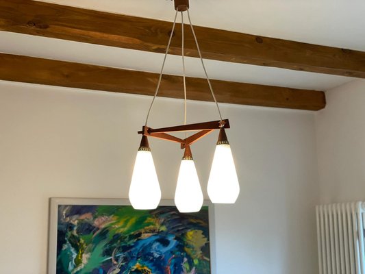 Mid-Century Danish Cascade Ceiling Lamp in Teak-WSA-1123458