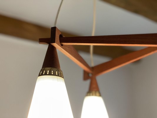 Mid-Century Danish Cascade Ceiling Lamp in Teak-WSA-1123458