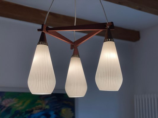 Mid-Century Danish Cascade Ceiling Lamp in Teak-WSA-1123458