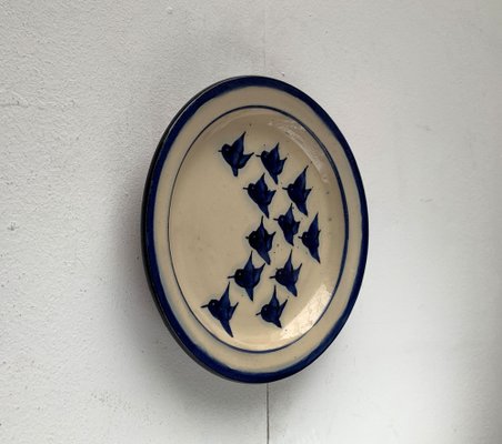 Mid-Century Danish Ceramic Bird Wall Plate from Fanö Pottery, 1960s-UAH-1342032