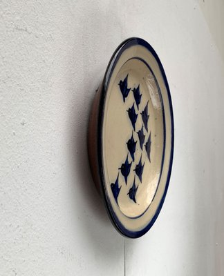 Mid-Century Danish Ceramic Bird Wall Plate from Fanö Pottery, 1960s-UAH-1342032