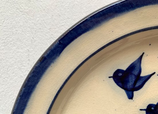 Mid-Century Danish Ceramic Bird Wall Plate from Fanö Pottery, 1960s-UAH-1342032