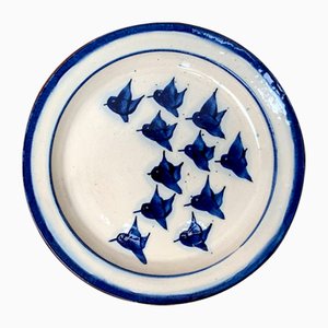 Mid-Century Danish Ceramic Bird Wall Plate from Fanö Pottery, 1960s-UAH-1342032