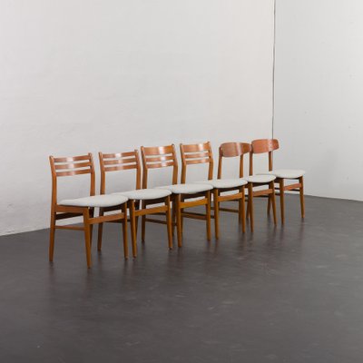 Mid-Century Danish Chairs in Teak and Grey Wool, 1960s, Set of 6-UE-1796219