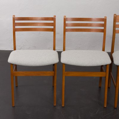 Mid-Century Danish Chairs in Teak and Grey Wool, 1960s, Set of 6-UE-1796219