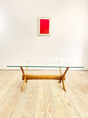 Mid-Century Danish Coffee Table in Mahogany and Glass by Illum Wikkelsø for Christiansen Silkeborg, 1960s-DOY-913689