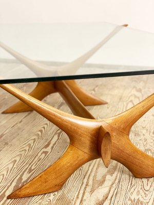 Mid-Century Danish Coffee Table in Mahogany and Glass by Illum Wikkelsø for Christiansen Silkeborg, 1960s-DOY-913689