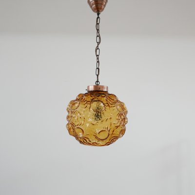 Mid-Century Danish Copper and Glass Pendant Light-JRP-1756034