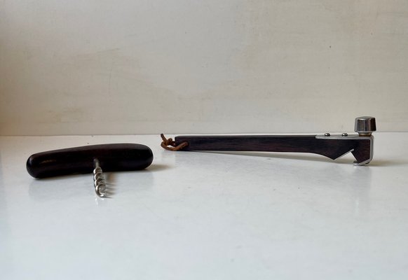 Mid-Century Danish Corkscrew & Bottle Opener in Rosewood, 1960s, Set of 2-LCR-1761203