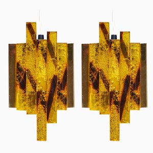 Mid-Century Danish Crystal Glass Sconces, Set of 2-ZGQ-577832