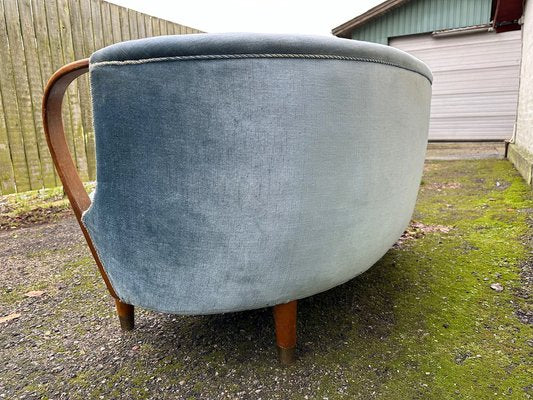 Mid-Century Danish Curved Sofa in style of Viggo Boesen, 1940s-GON-1795511