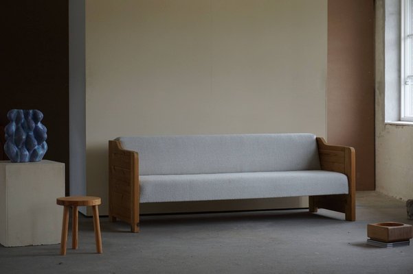 Mid-Century Danish Daybed in Solid Pine and Wool, 1980s-MXF-974609