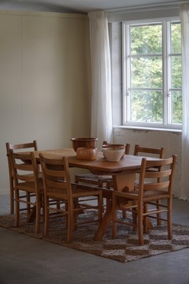 Mid-Century Danish Dining Chairs in Pine & Seagrass Seats, 1960s, Set of 10-MXF-1719765