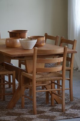 Mid-Century Danish Dining Chairs in Pine & Seagrass Seats, 1960s, Set of 10-MXF-1719765