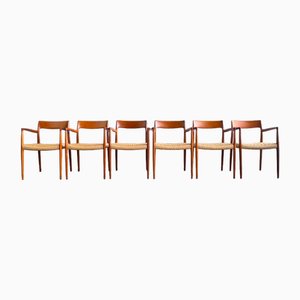 Mid-Century Danish Dining Chairs in Teak by Niels O. Møller for JL Mollers Møbelfabrik, 1950, Set of 6-DOY-2016553