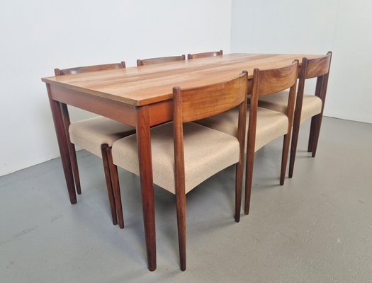 Mid-Century Danish Dining Room Set Table and Chairs, 1960s, Set of 7-AXJ-2043088