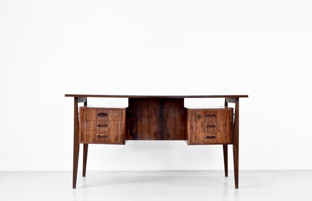 Mid-Century Danish Executive Desk in Rosewood-DUG-2041232