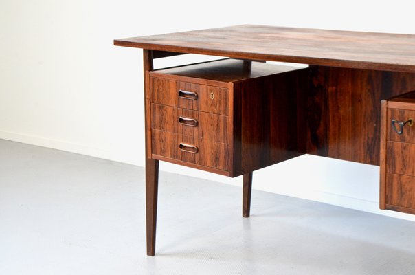 Mid-Century Danish Executive Desk in Rosewood-DUG-2041232