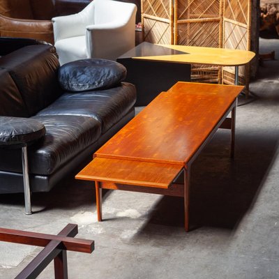 Mid-Century Danish Extendable Coffee Table in Teak by Illum Wikkelso for Koefoeds Mobelfabrik, 1960s-QVY-1818637