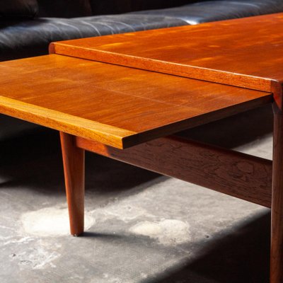 Mid-Century Danish Extendable Coffee Table in Teak by Illum Wikkelso for Koefoeds Mobelfabrik, 1960s-QVY-1818637