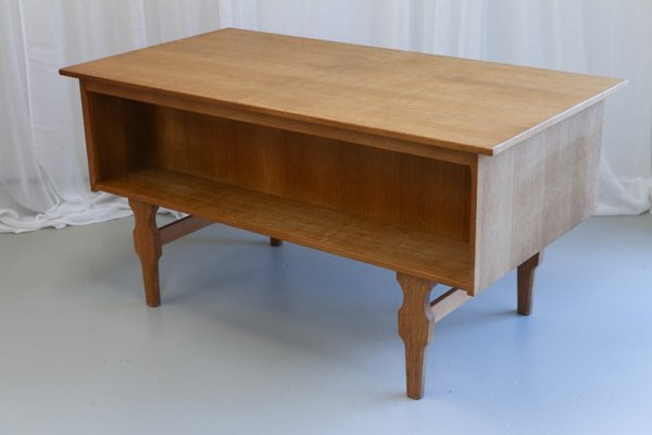 Mid-Century Danish Freestanding Oak Desk attributed to Henning Kjærnulf, 1960s-WIX-2029050