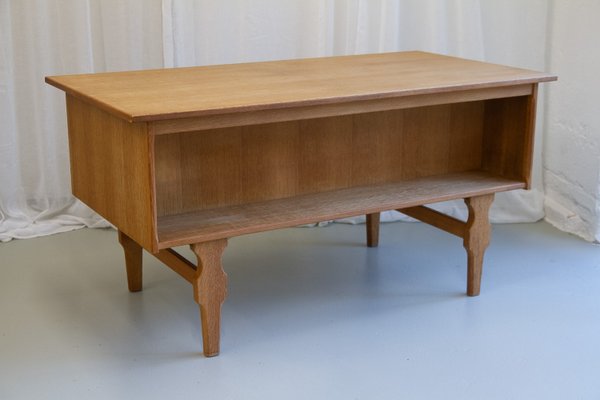 Mid-Century Danish Freestanding Oak Desk attributed to Henning Kjærnulf, 1960s-WIX-2029050