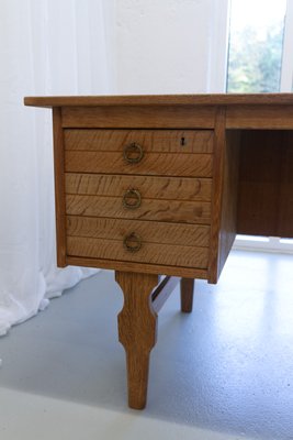 Mid-Century Danish Freestanding Oak Desk attributed to Henning Kjærnulf, 1960s-WIX-2029050