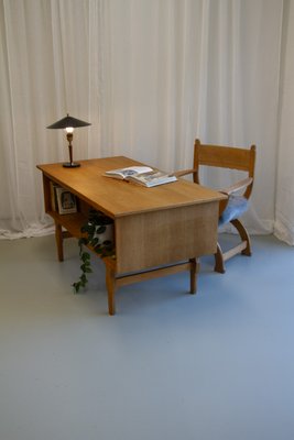 Mid-Century Danish Freestanding Oak Desk attributed to Henning Kjærnulf, 1960s-WIX-2029050