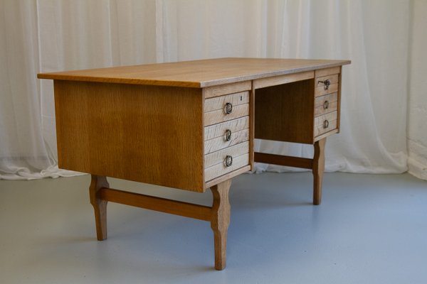 Mid-Century Danish Freestanding Oak Desk attributed to Henning Kjærnulf, 1960s-WIX-2029050