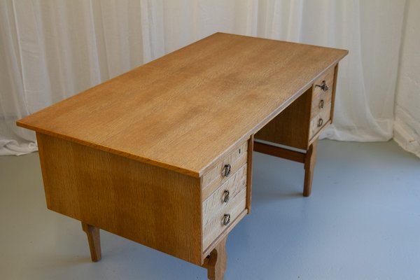 Mid-Century Danish Freestanding Oak Desk attributed to Henning Kjærnulf, 1960s-WIX-2029050